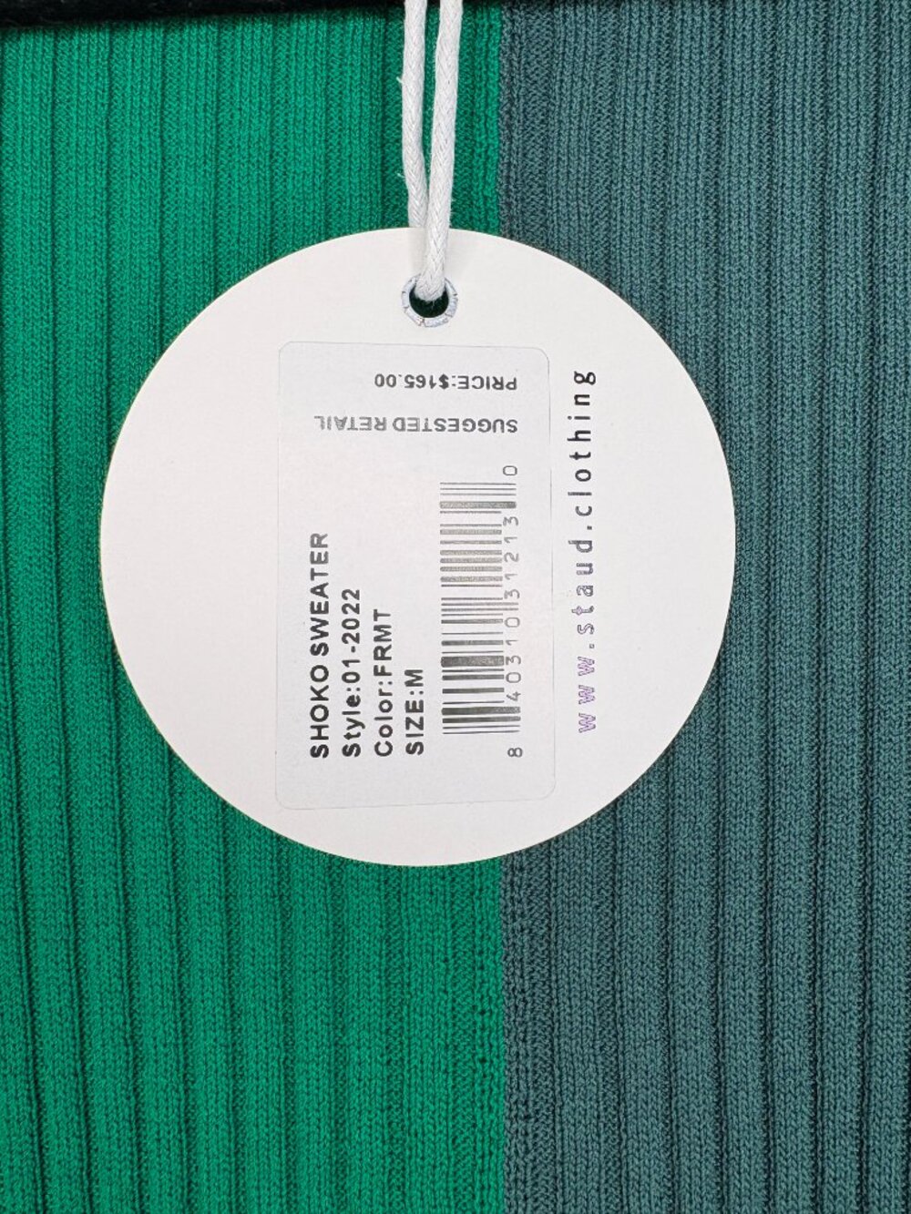 NWT Staud - Shoko Colorblocked Midi Dress in Fern-Multi - Picture 5 of 7
